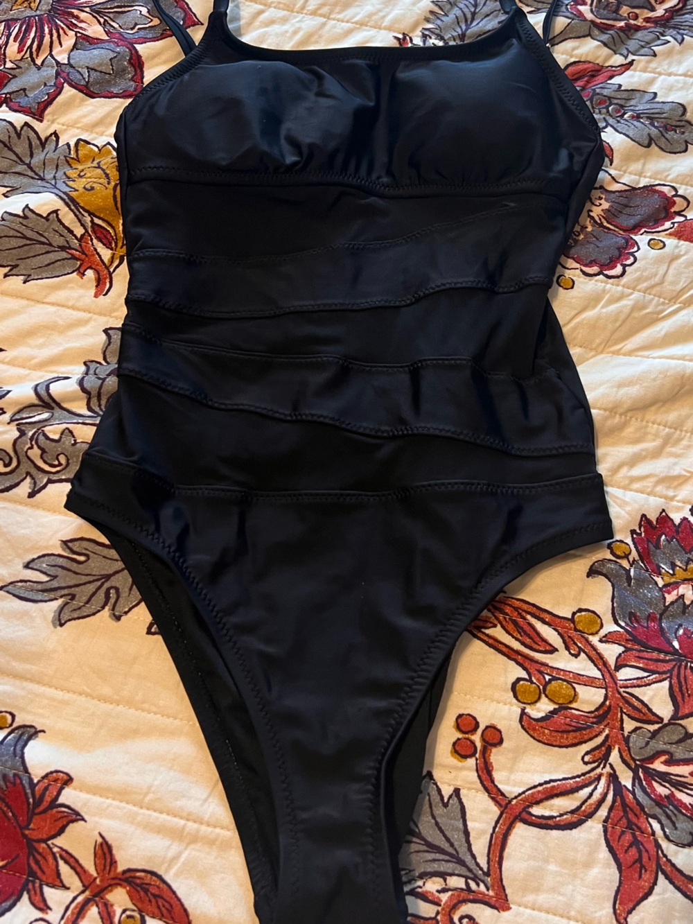 Women’s Black One-Piece Swimwear - Classic Solid Swimsuit